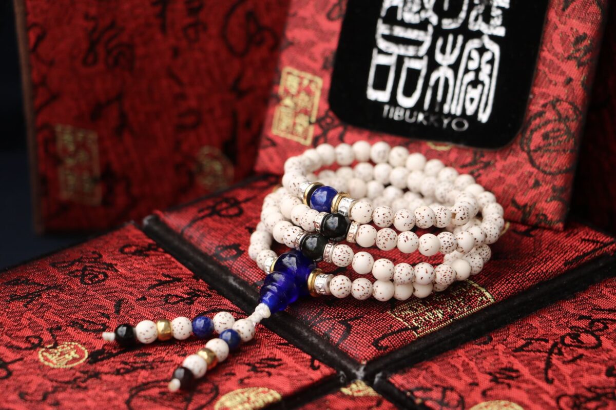 Taiwan Derong Collection｜Xingyue Bodhi 108 6mm round beads｜Obsidian｜Blue glass Buddha head