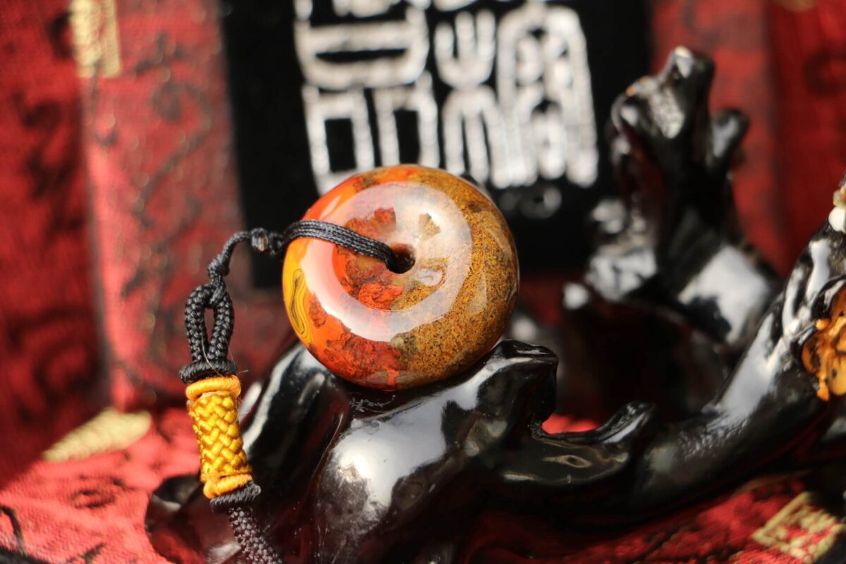 Taiwan Derong Collection｜Original Warring States Red Agate Safety Buckle Pendant｜28.8mmX13.2mm