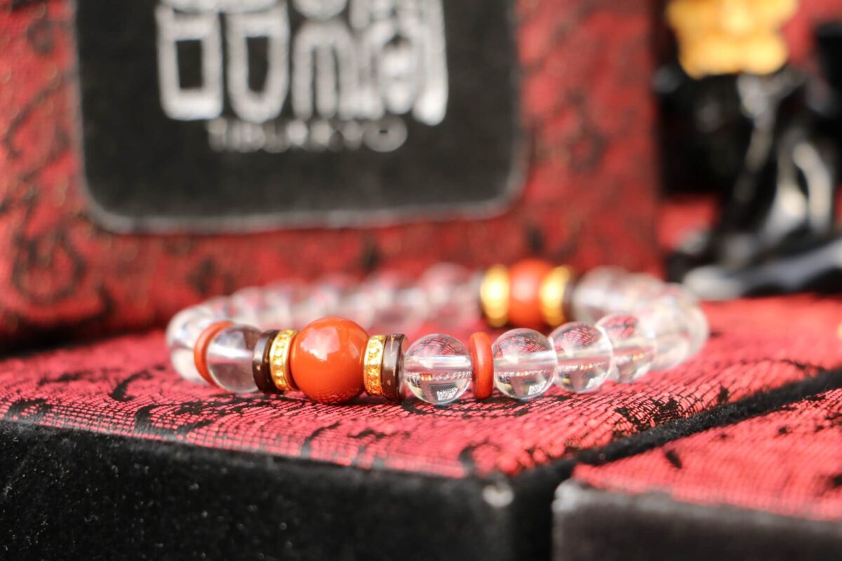 Taiwan Derong Collection｜Original undyed white crystal hand beads 8mm｜Southern red agate beads