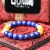 台灣德榕藏品｜原礦無染色青金石手珠8mm｜緬甸黃玉隔珠（普通貨）