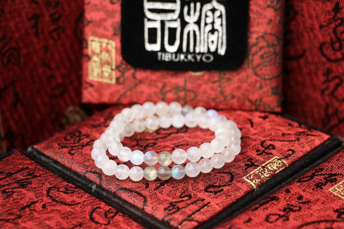 Taiwan Derong Collection | Raw ore non-dyed white moonstone hand beads 6mm round beads [two circles]