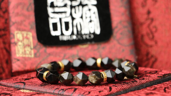 Taiwan Derong Collection｜Original undyed gold obsidian hand beads 8mm round beads｜Multi-cut obsidian