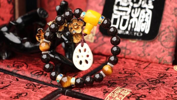 台灣德榕藏品｜精品印尼料椰蒂手珠8mm圓珠｜虎眼石｜白玉蓮藕片