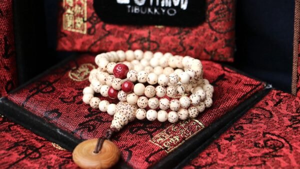 台灣德榕藏品｜精品星月菩提子6mm圓珠108顆｜硃砂隔珠