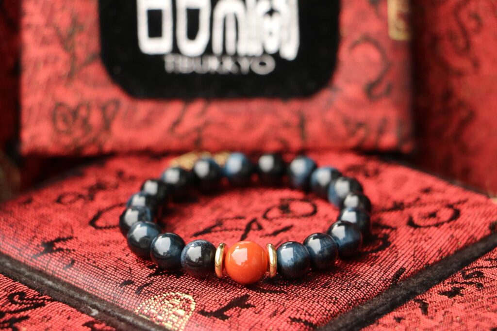 Taiwan Derong Collection｜Original undyed blue tiger eye stone hand beads 8mm｜South red agate beads