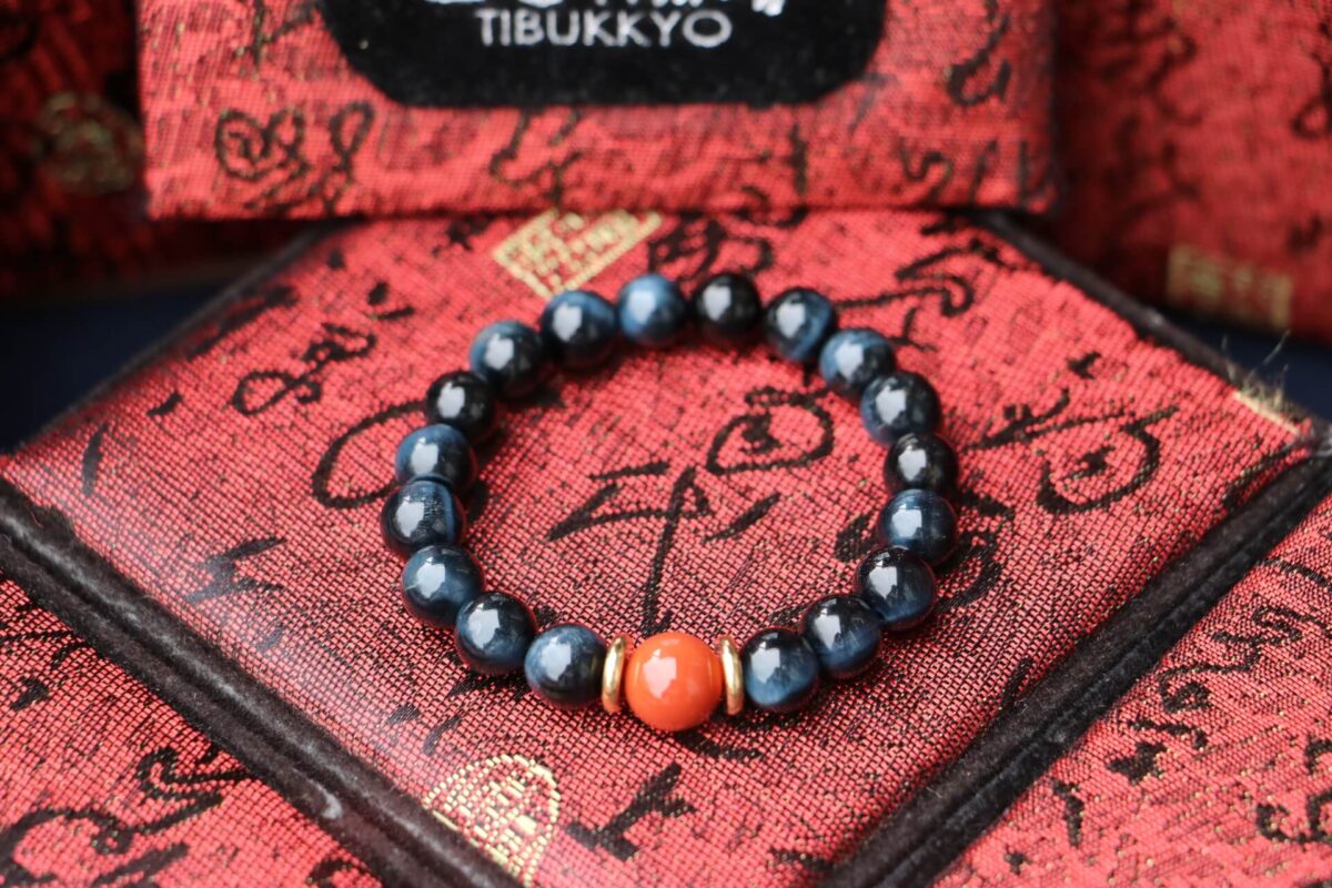 Taiwan Derong Collection｜Original undyed blue tiger eye stone hand beads 8mm｜South red agate beads