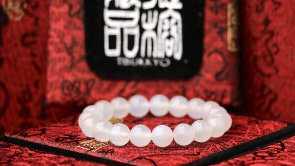 TIBUKKYO台灣德榕藏品｜原礦白瑪瑙手珠10mm圓珠｜瑪瑙手串｜White Agate
