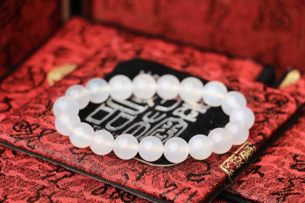 TIBUKKYO Taiwan Derong Collection｜Raw White Agate Hand Beads 10mm Round Beads｜Agate Bracelets｜White Agate