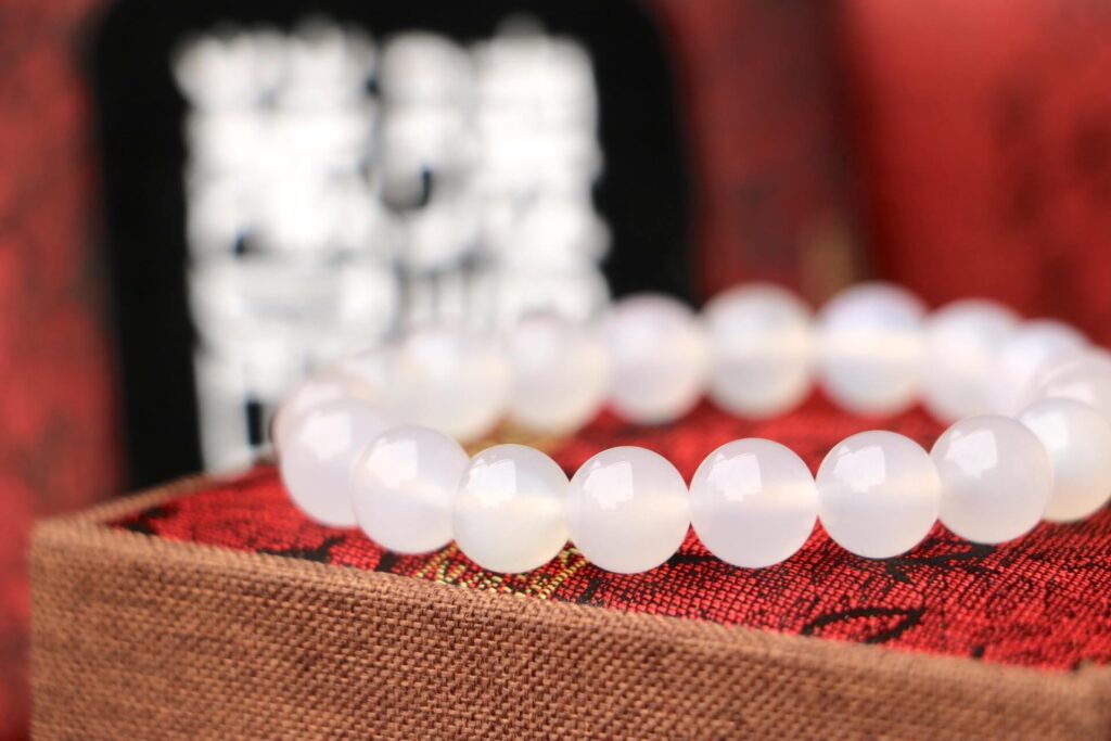 TIBUKKYO Taiwan Derong Collection｜Raw White Agate Hand Beads 10mm Round Beads｜Agate Bracelets｜White Agate