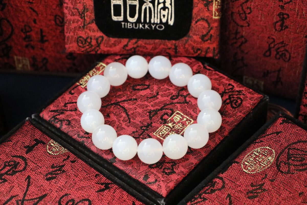 TIBUKKYO Taiwan Derong Collection｜Raw White Agate Hand Beads 14mm Round Beads｜Agate Bracelets｜White Agate