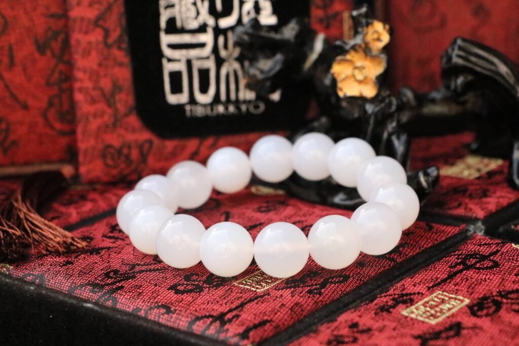 TIBUKKYO Taiwan Derong Collection｜Raw White Agate Hand Beads 14mm Round Beads｜Agate Bracelets｜White Agate