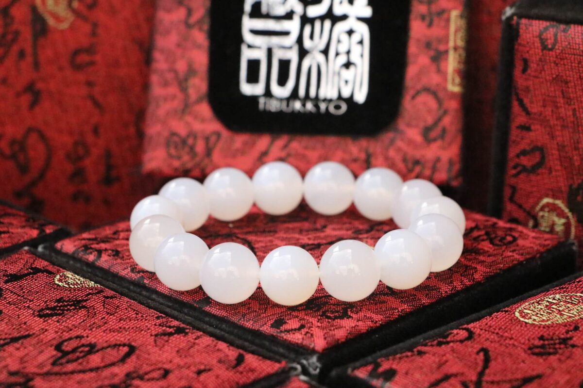 TIBUKKYO Taiwan Derong Collection｜Raw White Agate Hand Beads 14mm Round Beads｜Agate Bracelets｜White Agate