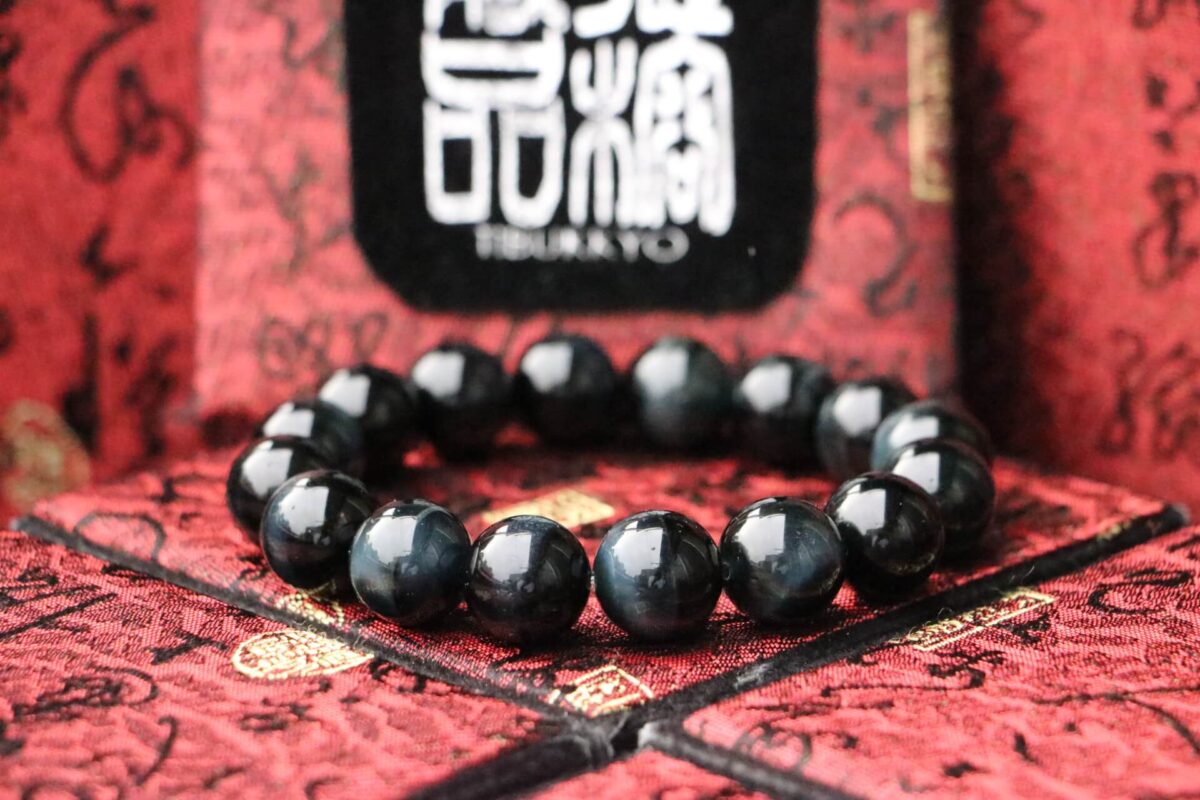 Taiwan Derong Collection｜Original undyed blue tiger eye stone hand beads 14mm｜Eagle eye stone