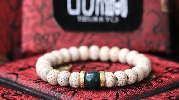 台灣德榕藏品｜3A+精品星月菩提手珠7x9mm｜阿拉善石隔珠