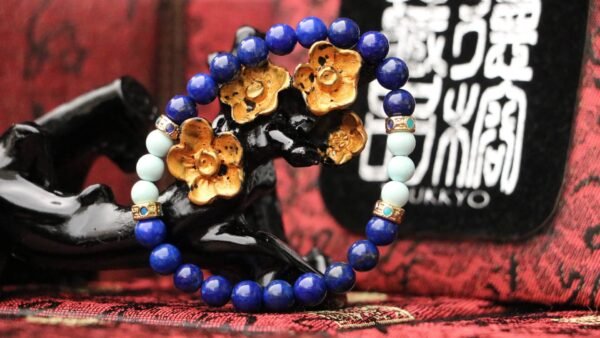 台灣德榕藏品｜原礦無染色青金石手珠6mm｜綠松石隔珠