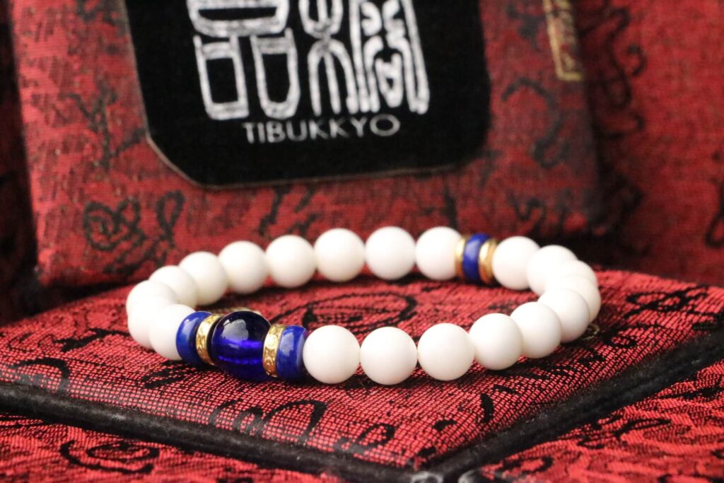Taiwan Derong Collection｜Semi-Jade Tridacna Hand Beads 8mm Round Beads｜Blue Glass Beads