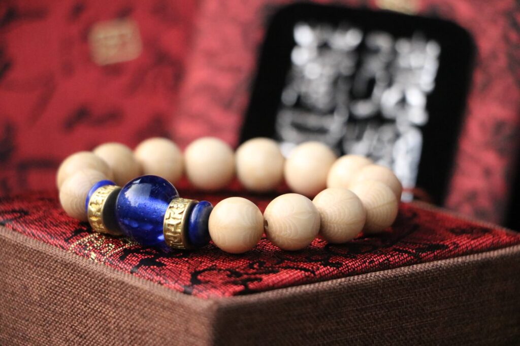 Taiwan Derong Collection｜Seiko New Seed Six Wood Hand Beads 12mm｜Blue Glass Beads