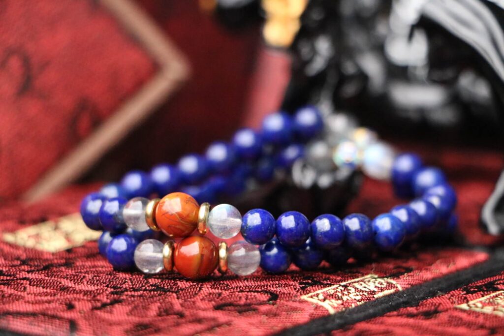 Taiwan Derong Collection｜Raw undyed lapis lazuli 6mm｜Warring States red agate｜Moonstone beads
