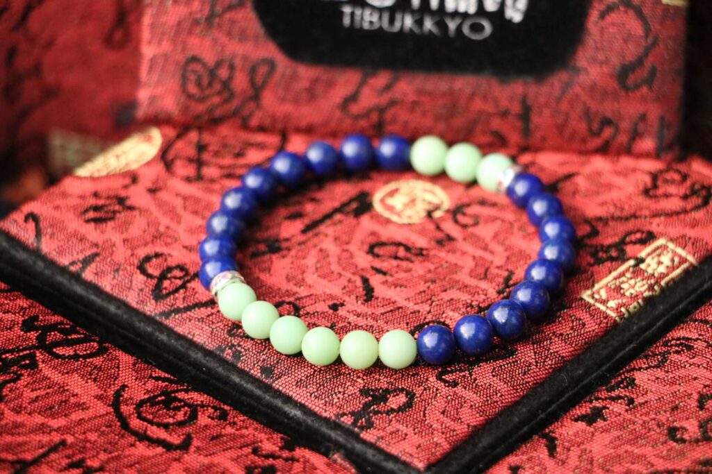 Taiwan Derong Collection｜Raw ore non-dyed lapis lazuli hand beads 6mm｜Myanmar topaz green material