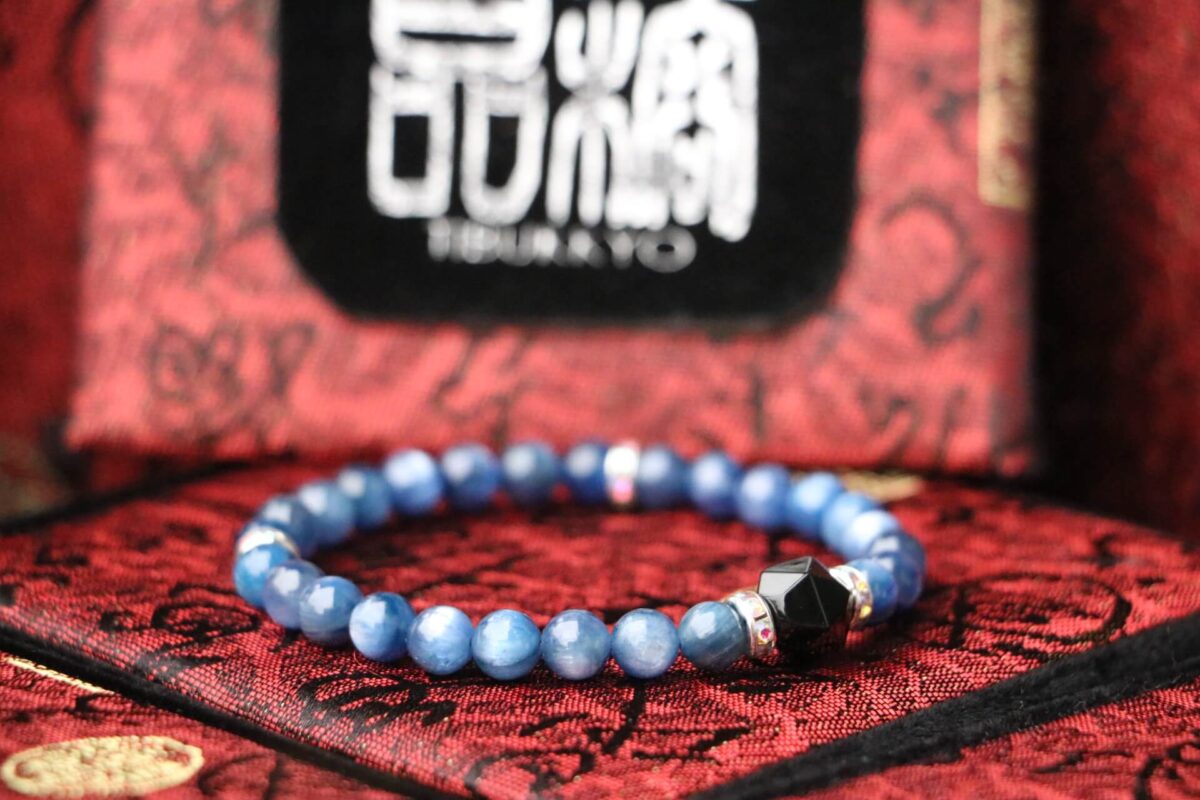 Taiwan Derong Collection｜Raw ore non-dyed kyanite 6mm hand beads｜Multi-cut obsidian beads