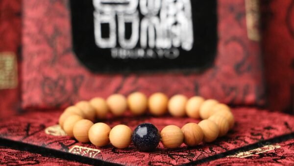 台灣德榕藏品｜太行崖柏手珠8mm圓珠｜藍砂石隔珠