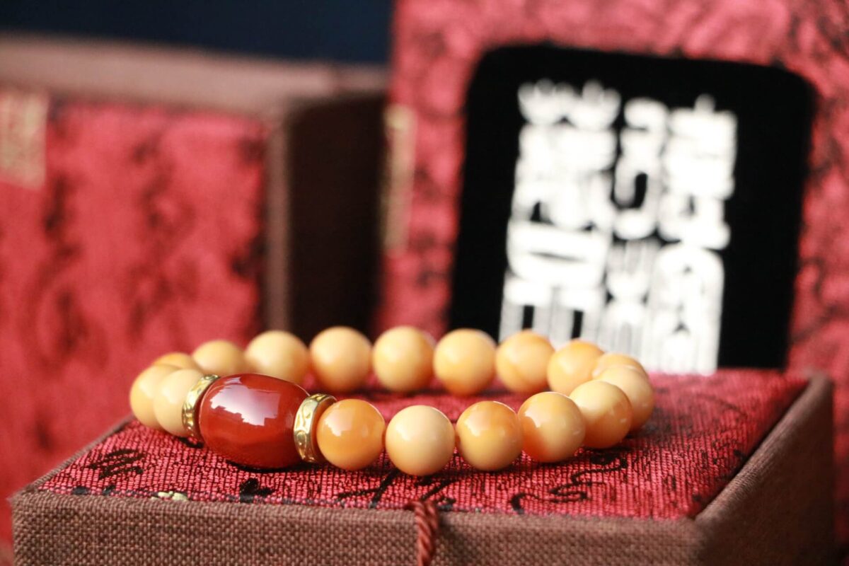 Taiwan Derong Collection｜Natural Burmese Topaz Hand Beads 10mm Round Beads｜South Red Agate Barrel Beads with Flame Pattern
