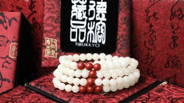 Tibukkyo台灣德榕藏品｜高拋白玉菩提根8mm 108顆｜南紅瑪瑙隔珠