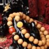 台灣德榕藏品｜太行崖柏手珠8mm圓珠｜南紅瑪瑙｜緬甸黃玉隔珠