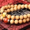 台灣德榕藏品｜太行崖柏手珠8mm圓珠｜南紅瑪瑙｜緬甸黃玉隔珠