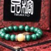 台灣德榕藏品｜原礦天然孔雀石手珠10mm｜緬甸黃玉隔珠