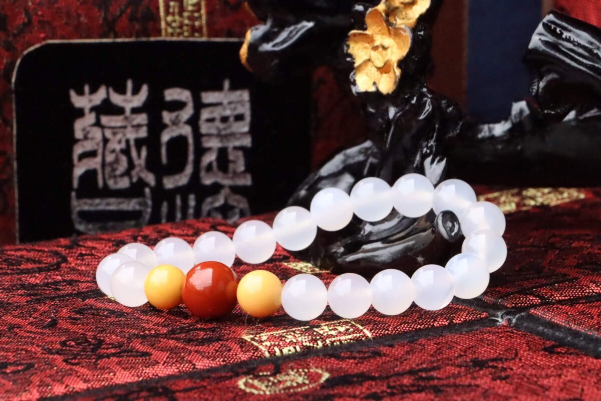 TIBUKKYO Taiwan Derong Collection｜Raw ore white agate hand beads 8mm round beads｜Agate bracelets｜White chalcedony｜White Agate