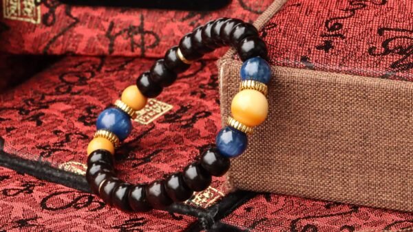 TIBUKKYO台灣德榕藏品｜精品印尼料椰蒂手珠8x6mm桶珠｜原礦天然藍晶石｜緬甸黃玉隔珠