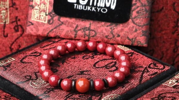 台灣德榕藏品｜原礦紫金砂硃砂手珠 8mm｜南紅瑪瑙隔珠