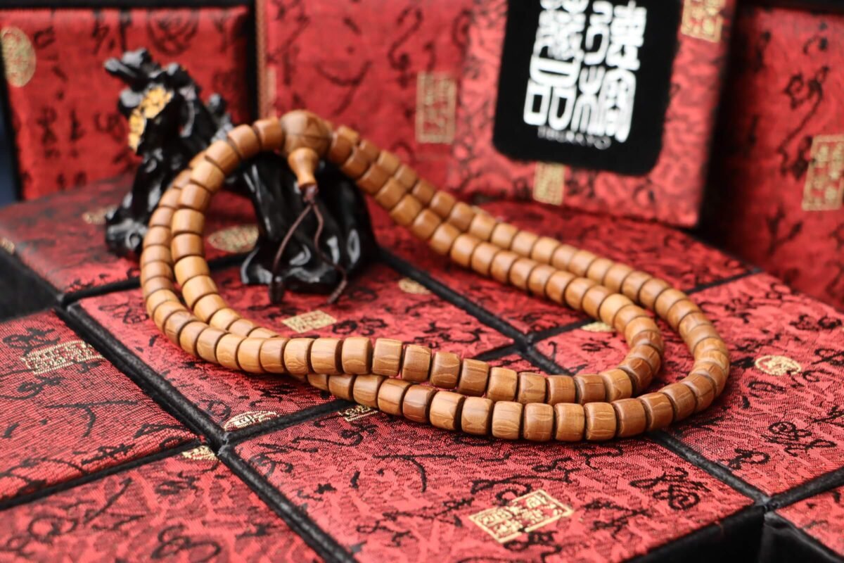 台灣德榕藏品｜特精工老料滿花六道木10x8mm桶珠 108顆｜素珠