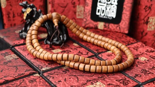 台灣德榕藏品｜特精工老料滿花六道木10x8mm桶珠 108顆｜素珠