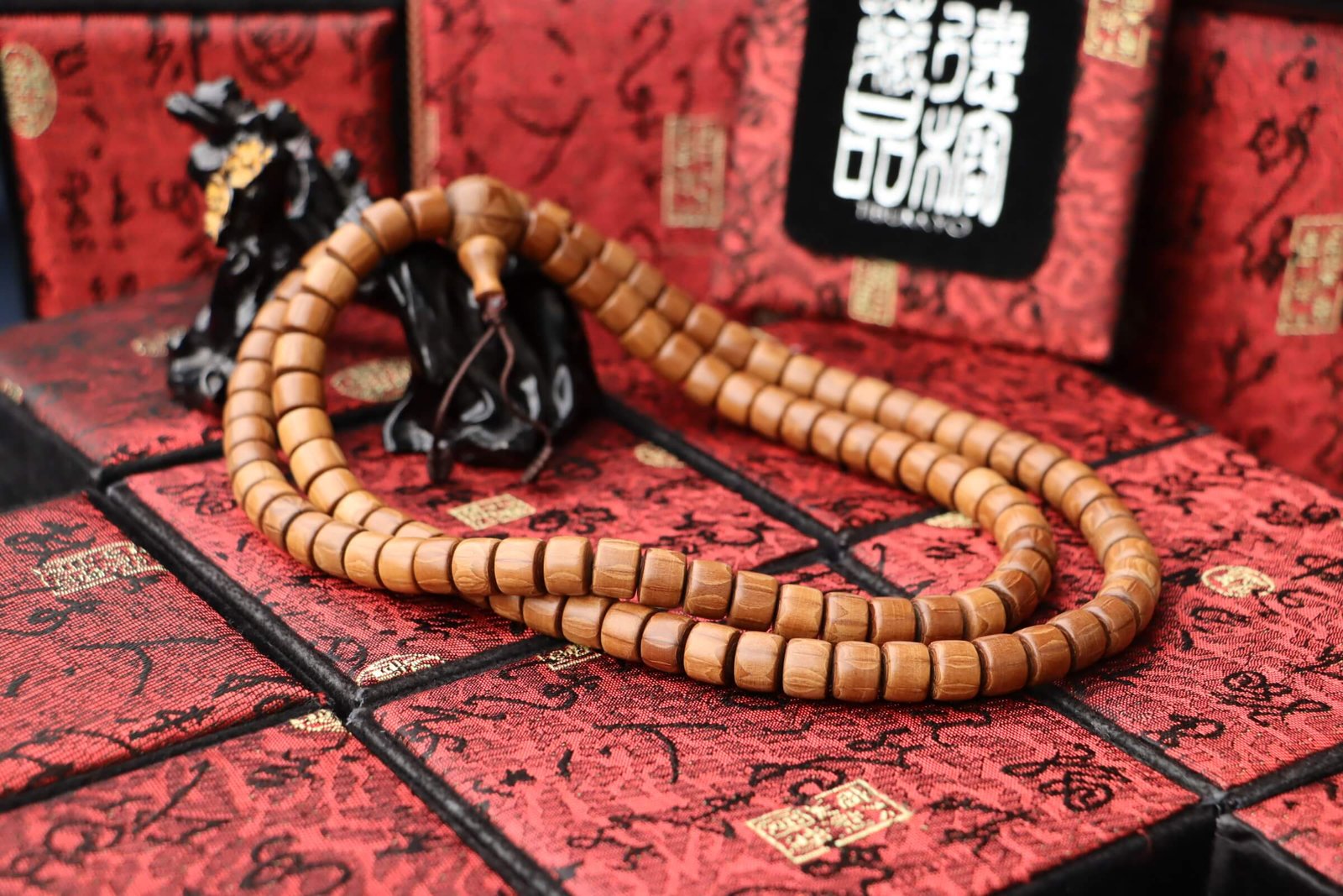 台灣德榕藏品｜特精工老料滿花六道木10x8mm桶珠 108顆｜素珠