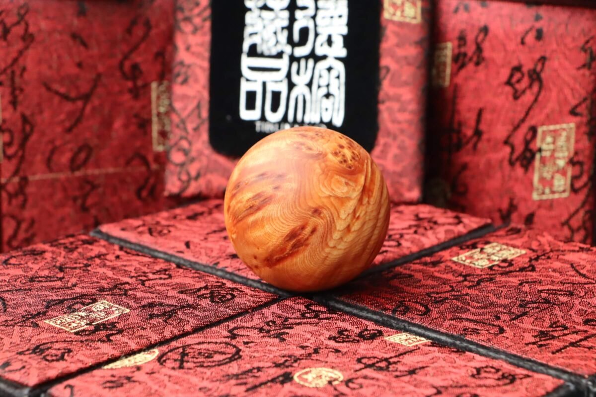 TIBUKKYO台灣德榕藏品｜太行崖柏貢珠 50mm｜高油微瘤疤｜崖柏手把件