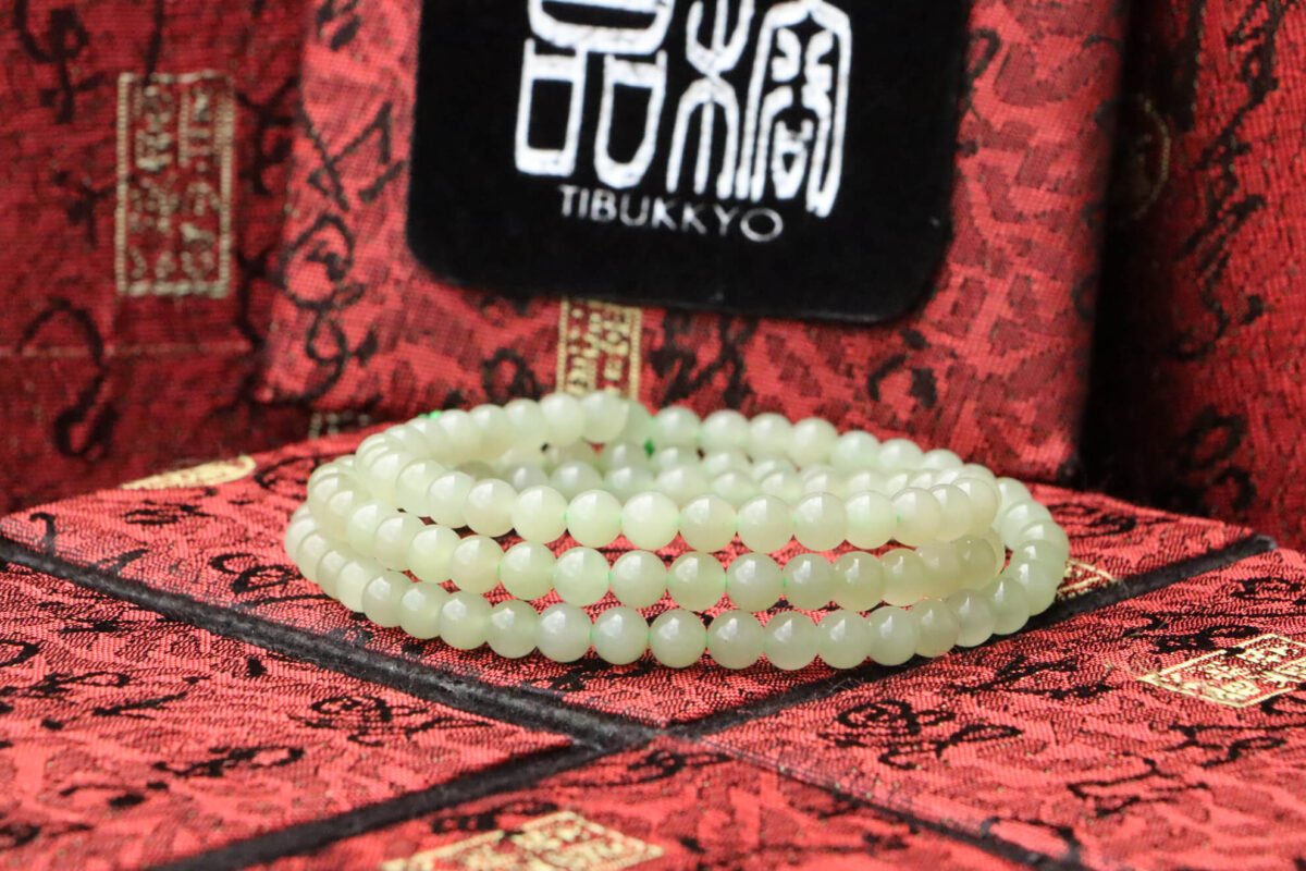 TIBUKKYO德榕藏品｜原礦天然和闐玉手珠 6mm圓珠 108顆｜和田玉青玉