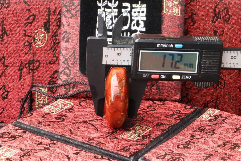 台灣德榕藏品|原礦戰國紅瑪瑙平安扣吊墜|43.8mm x 17.2mm