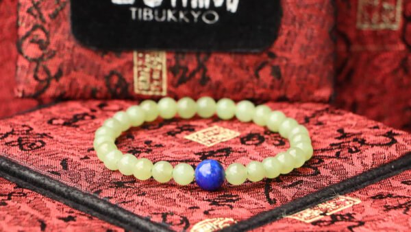 TIBUKKYO德榕藏品｜原礦天然多寶和闐玉手珠 6mm圓珠｜青玉｜半透光｜青金石隔珠