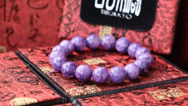 台灣德榕藏品｜原礦天然紫龍晶手珠12mm｜Charoite