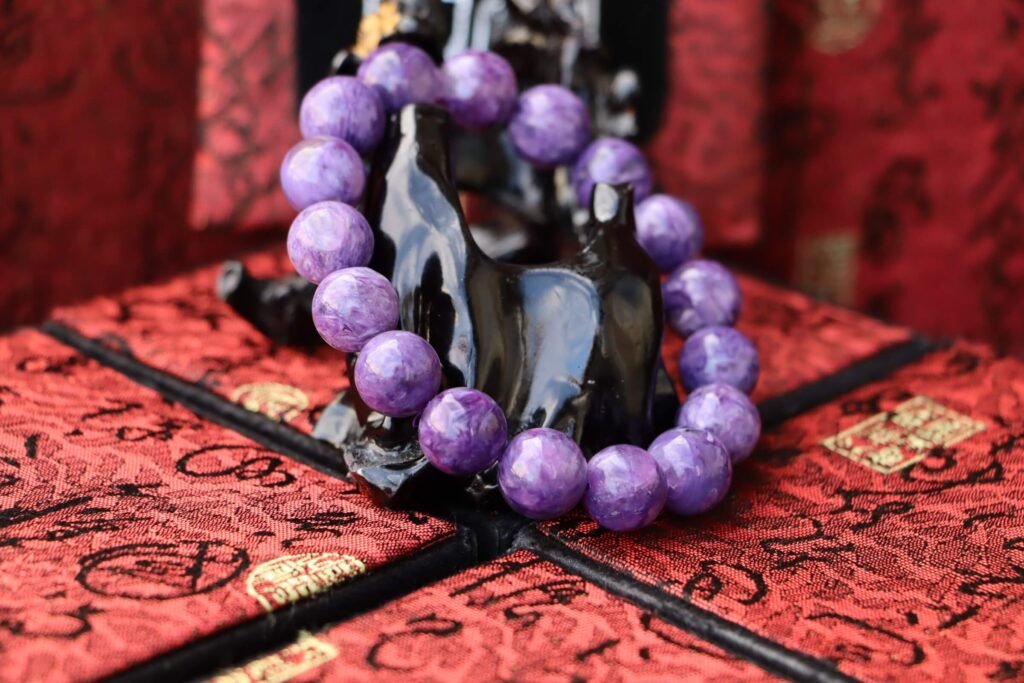 台灣德榕藏品|原礦天然紫龍晶手珠12mm|Charoite