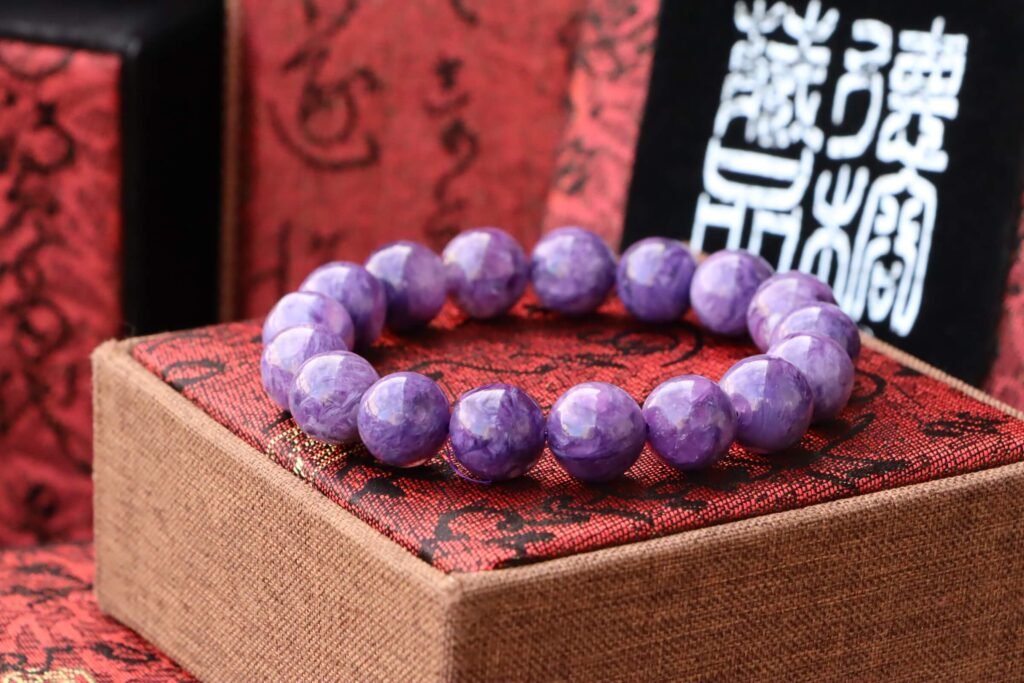 台灣德榕藏品|原礦天然紫龍晶手珠12mm|Charoite