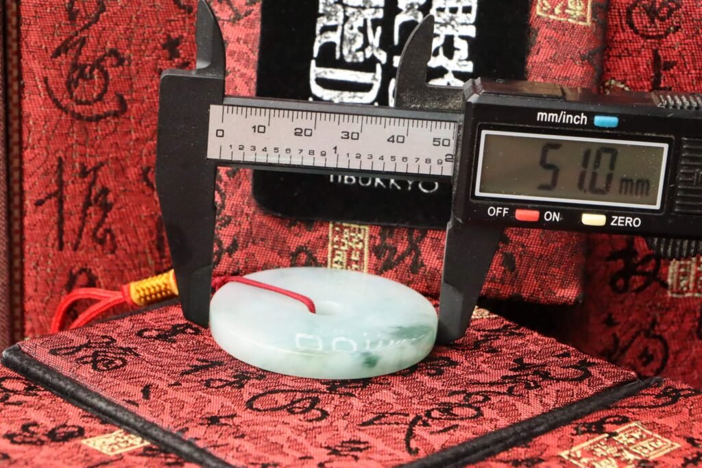 TIBUKKYO台灣德榕藏品|天然翡翠平安扣吊墜|帶飄花|緬甸玉A貨|51x6.3mm