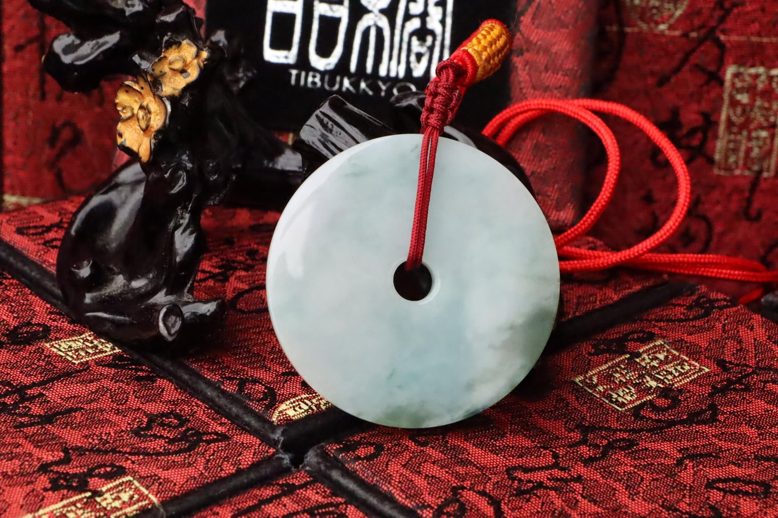 TIBUKKYO台灣德榕藏品|天然翡翠平安扣吊墜|帶飄花|緬甸玉A貨|51x6.3mm