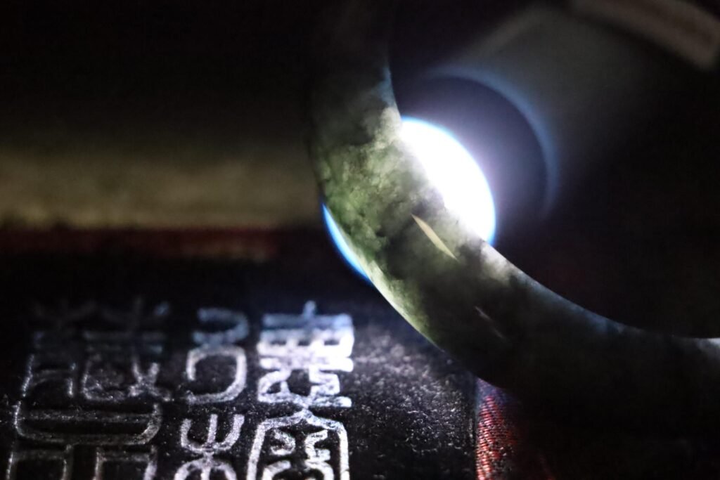 台灣德榕藏品｜天然烏雞種翡翠手鐲｜緬甸玉A貨｜圈口60