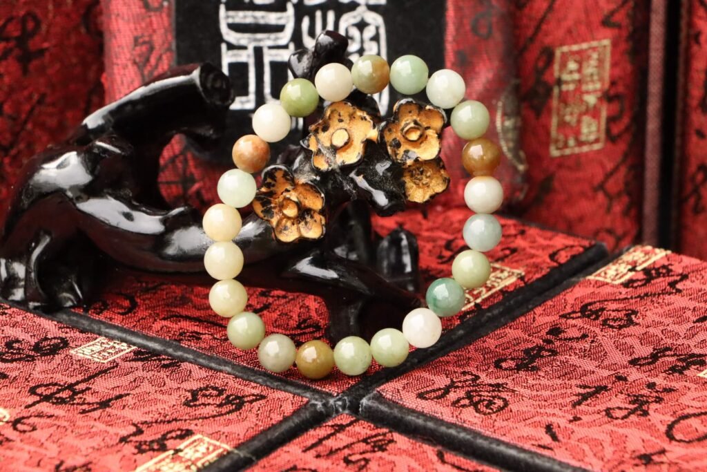 台灣德榕藏品|天然多寶翡翠手珠 8mm圓珠 緬甸玉翡翠A貨