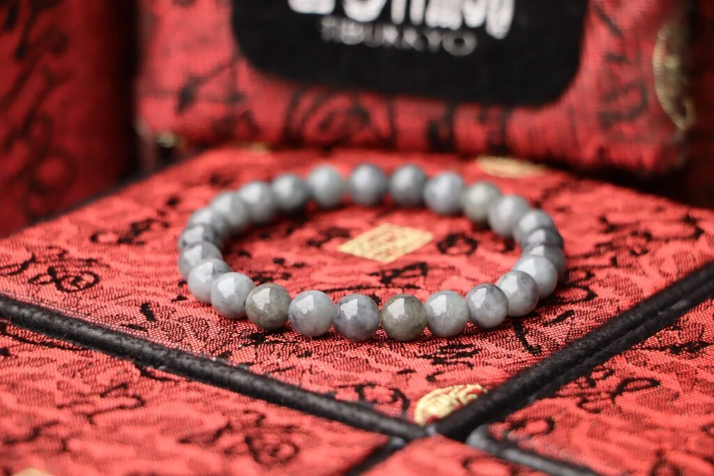 台灣德榕藏品|天然烏雞種翡翠手珠 7mm圓珠 緬甸玉A貨