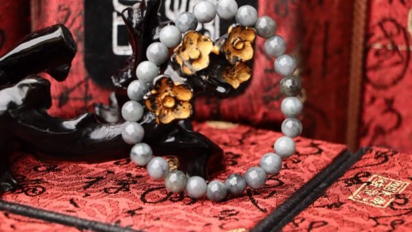 台灣德榕藏品｜天然烏雞種翡翠手珠 7mm圓珠 緬甸玉A貨