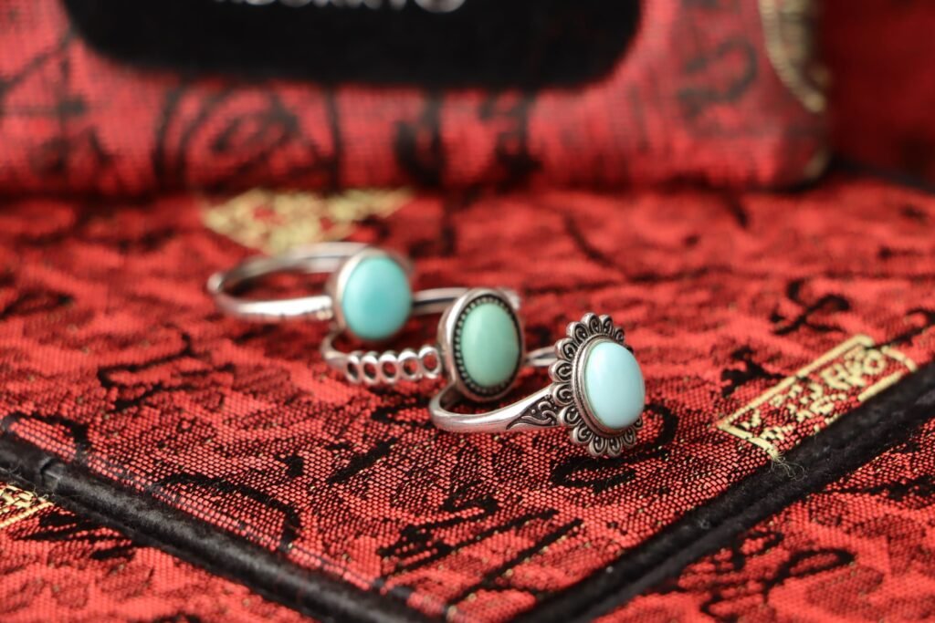 台灣德榕藏品|原礦天然綠松石戒指|s925純銀戒拖【開口款】